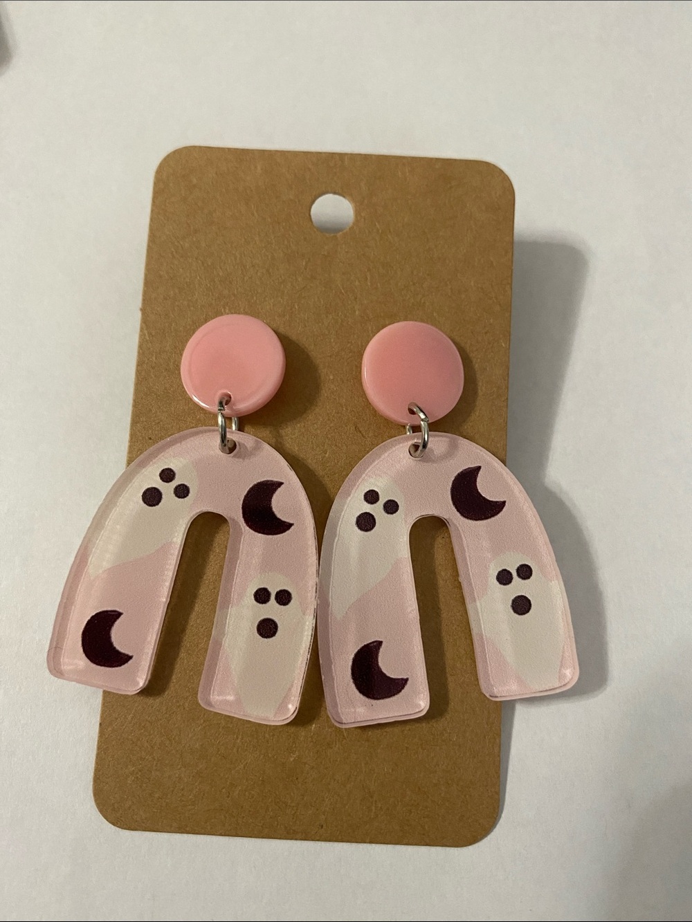 Ghostly Moon Earrings - Picture 2 of 3